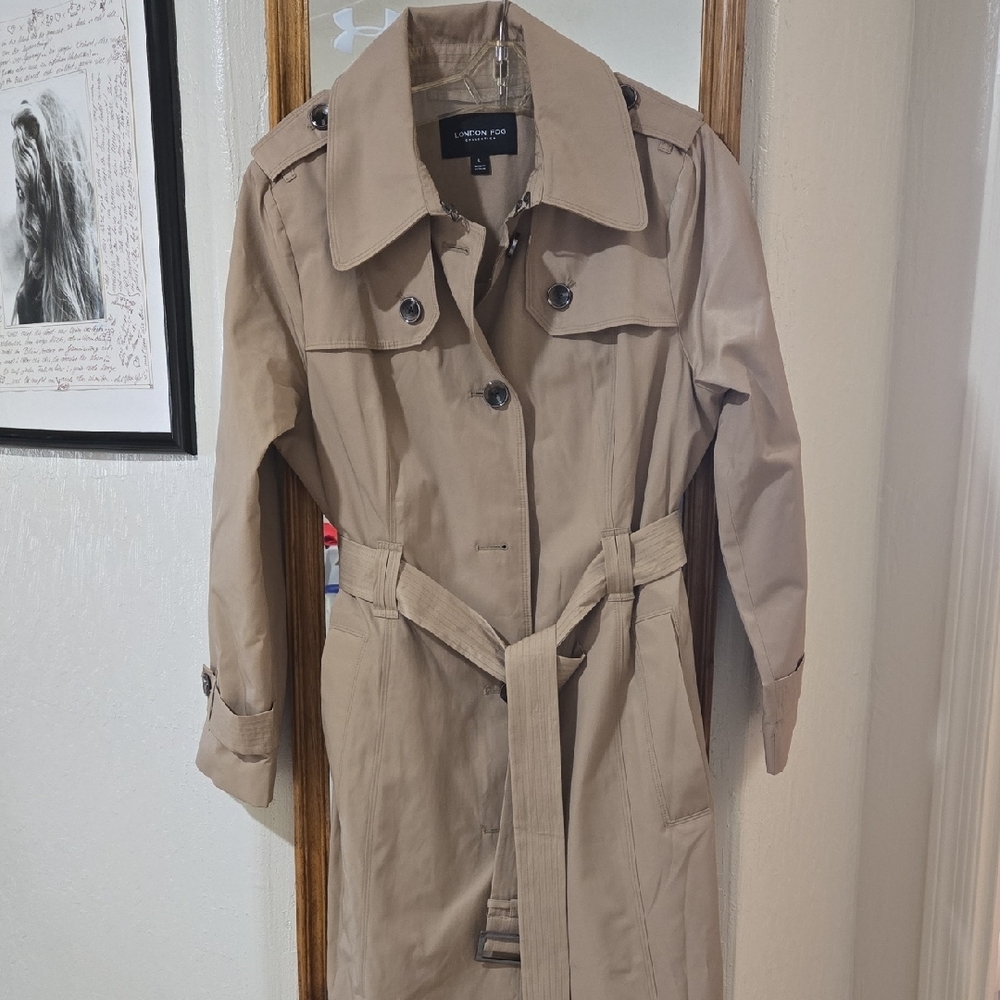 London Fog Tan Trench Coat Classic Style